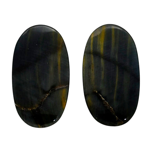 Blue Tiger Eye Pair 13.6x24.25x4.5 mm Oval Shape Polished Gemstone LS17-04214
