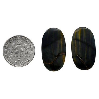 Blue Tiger Eye Pair 13.6x24.25x4.5 mm Oval Shape Polished Gemstone LS17-04214