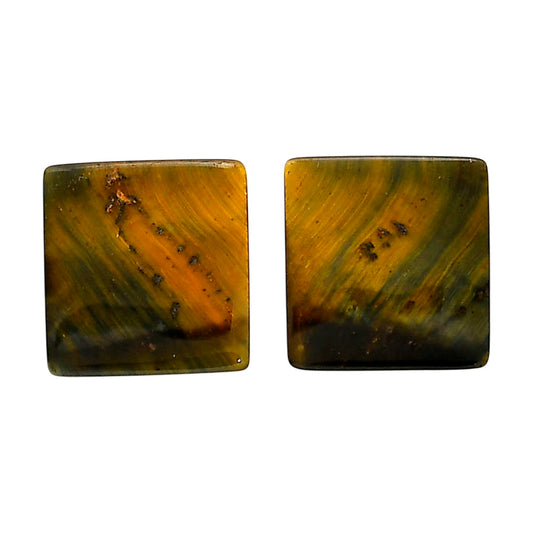 Blue Tiger Eye Pair 18.1x19x3.5 mm Baguette Shape Polished Gemstone LS17-04215