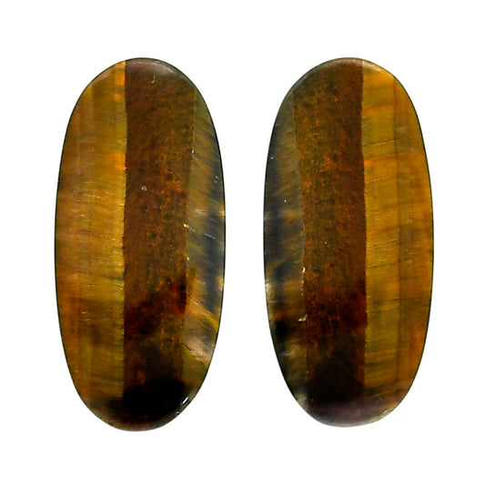 Blue Tiger Eye Pair 14.7x31.9x3.7 mm Oval Shape Polished Gemstone LS17-04217
