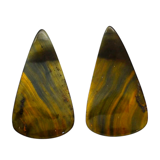Blue Tiger Eye Pair 15x26.8x4 mm Pear Shape Polished Gemstone LS17-04218