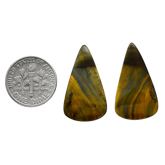 Blue Tiger Eye Pair 15x26.8x4 mm Pear Shape Polished Gemstone LS17-04218