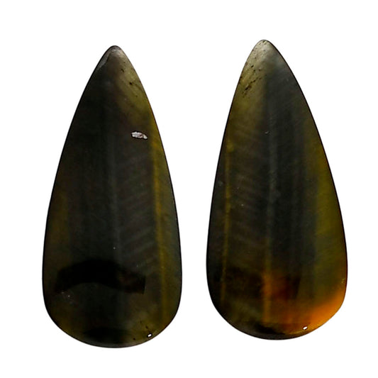 Blue Tiger Eye Pair 14x29.8x4 mm Pear Shape Polished Gemstone LS17-04221