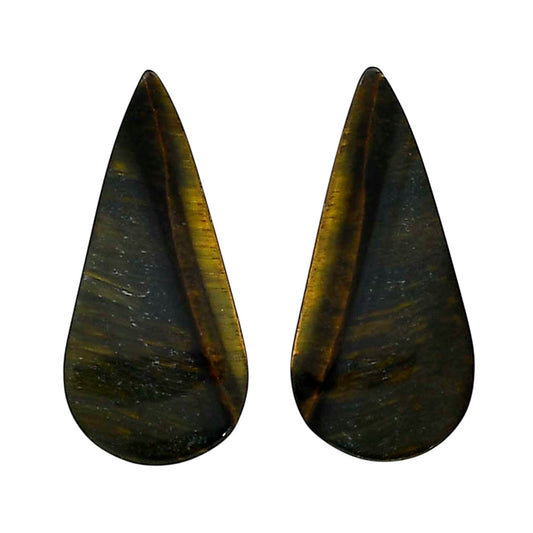 Blue Tiger Eye Pair 13.6x29.1x4.5 mm Pear Shape Polished Gemstone LS17-04222