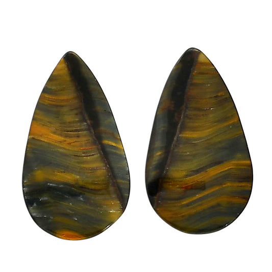 Blue Tiger Eye Pair 15.7x27.2x4 mm Pear Shape Polished Gemstone LS17-04223