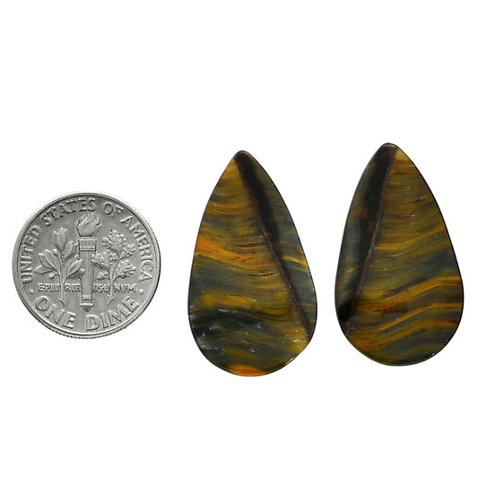 Blue Tiger Eye Pair 15.7x27.2x4 mm Pear Shape Polished Gemstone LS17-04223