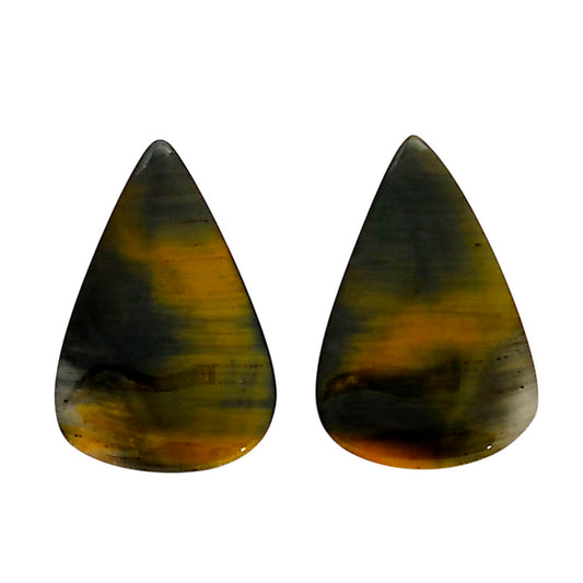Blue Tiger Eye Pair 16x23.75x4 mm Pear Shape Polished Gemstone LS17-04224