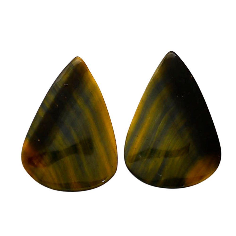 Blue Tiger Eye Pair 18x25.3x4.5 mm Pear Shape Polished Gemstone LS17-04225