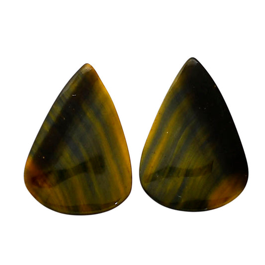 Blue Tiger Eye Pair 18x25.3x4.5 mm Pear Shape Polished Gemstone LS17-04225