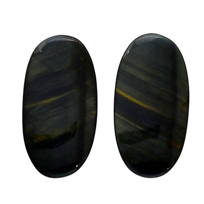Blue Tiger Eye Pair 13x25x3.7 mm Oval Shape Polished Gemstone LS17-04227