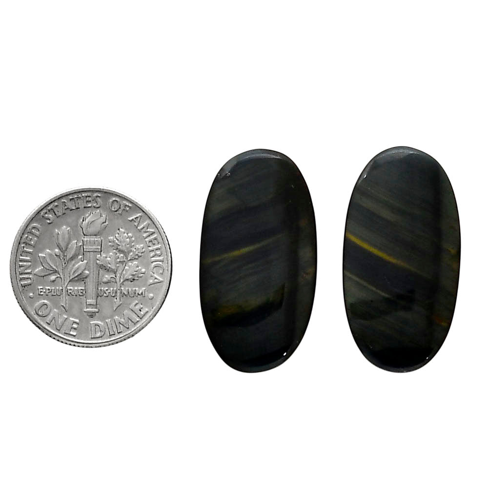 Blue Tiger Eye Pair 13x25x3.7 mm Oval Shape Polished Gemstone LS17-04227