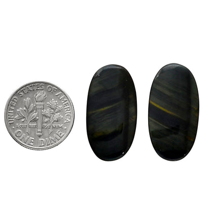 Blue Tiger Eye Pair 13x25x3.7 mm Oval Shape Polished Gemstone LS17-04227