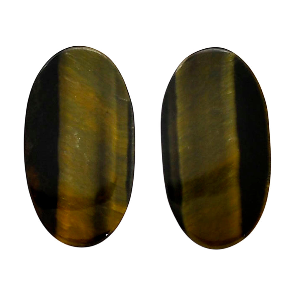 Blue Tiger Eye Pair 15x27.7x4 mm Oval Shape Polished Gemstone LS17-04228