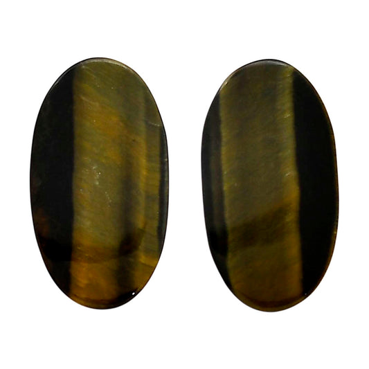 Blue Tiger Eye Pair 15x27.7x4 mm Oval Shape Polished Gemstone LS17-04228