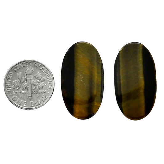 Blue Tiger Eye Pair 15x27.7x4 mm Oval Shape Polished Gemstone LS17-04228