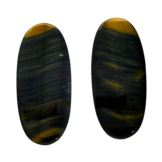 Blue Tiger Eye Pair 13.2x29.2x4 mm Oval Shape Polished Gemstone LS17-04229