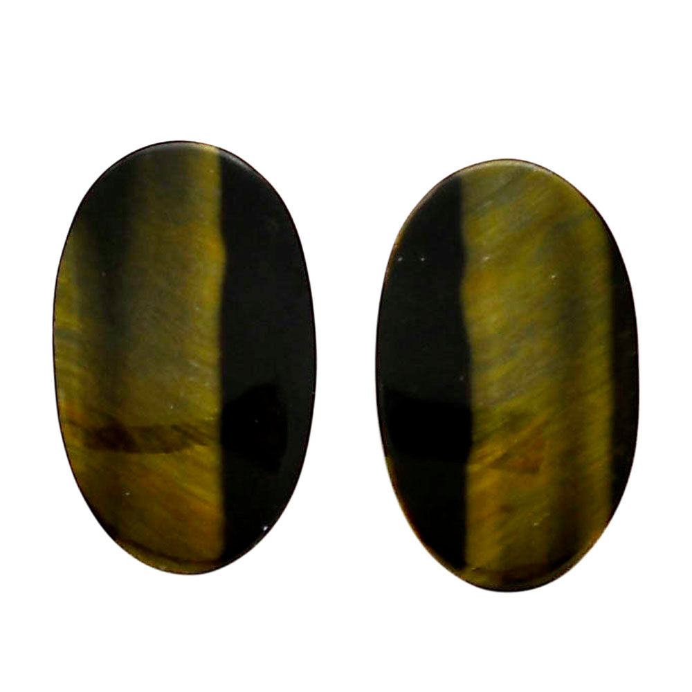 Blue Tiger Eye Pair 15x24.5x4.5 mm Oval Shape Polished Gemstone LS17-04232