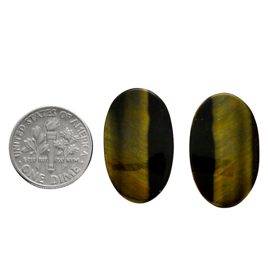 Blue Tiger Eye Pair 15x24.5x4.5 mm Oval Shape Polished Gemstone LS17-04232