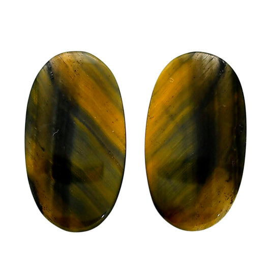 Blue Tiger Eye Pair 15.5x27.4x4 mm Oval Shape Polished Gemstone LS17-04233
