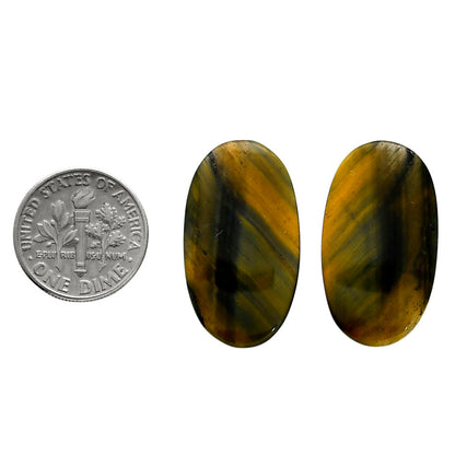 Blue Tiger Eye Pair 15.5x27.4x4 mm Oval Shape Polished Gemstone LS17-04233