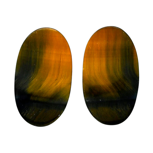 Blue Tiger Eye Pair 14.9x25.8x4.5 mm Oval Shape Polished Gemstone LS17-04234