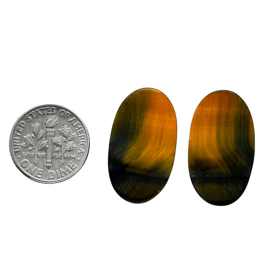 Blue Tiger Eye Pair 14.9x25.8x4.5 mm Oval Shape Polished Gemstone LS17-04234