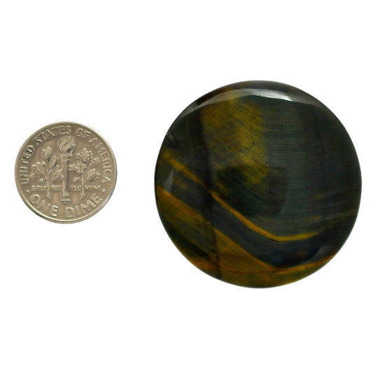 Blue Tiger Eye 36.5x36.5x5.7 mm Round Shape Polished Gemstone LS17-05486