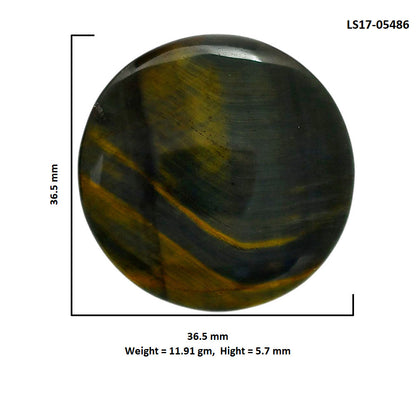 Blue Tiger Eye 36.5x36.5x5.7 mm Round Shape Polished Gemstone LS17-05486