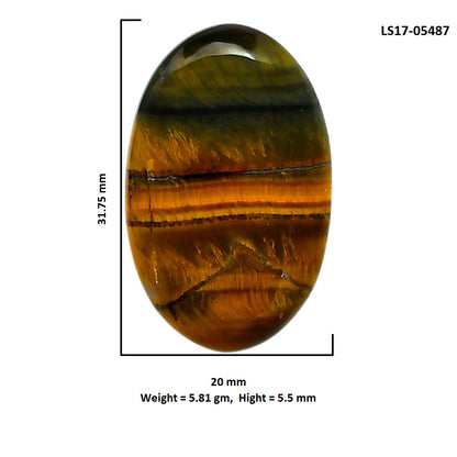 Blue Tiger Eye 20x31.75x5.5 mm Oval Shape Polished Gemstone LS17-05487