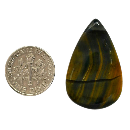 Blue Tiger Eye 20.2x32.2x5 mm Pear Shape Polished Gemstone LS17-05490
