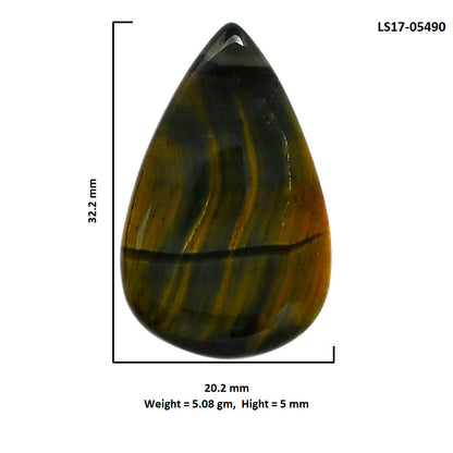 Blue Tiger Eye 20.2x32.2x5 mm Pear Shape Polished Gemstone LS17-05490