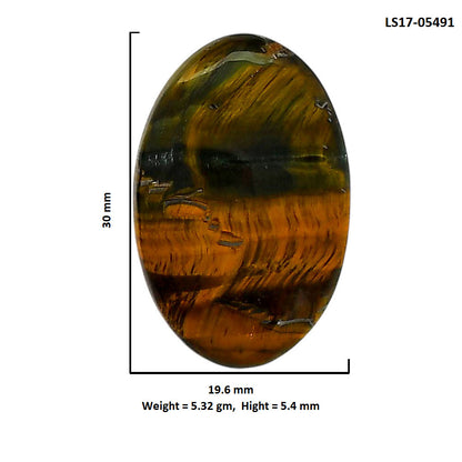 Blue Tiger Eye 19.6x30x5.4 mm Oval Shape Polished Gemstone LS17-05491