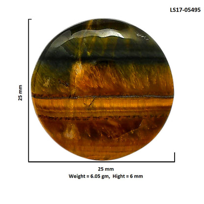 Blue Tiger Eye 25x25x6 mm Round Shape Polished Gemstone LS17-05495