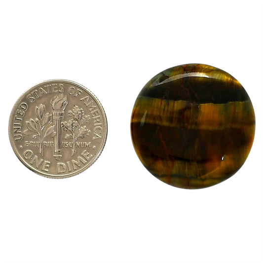 Blue Tiger Eye 22.5x22.5x5.5 mm Round Shape Polished Gemstone LS17-05497