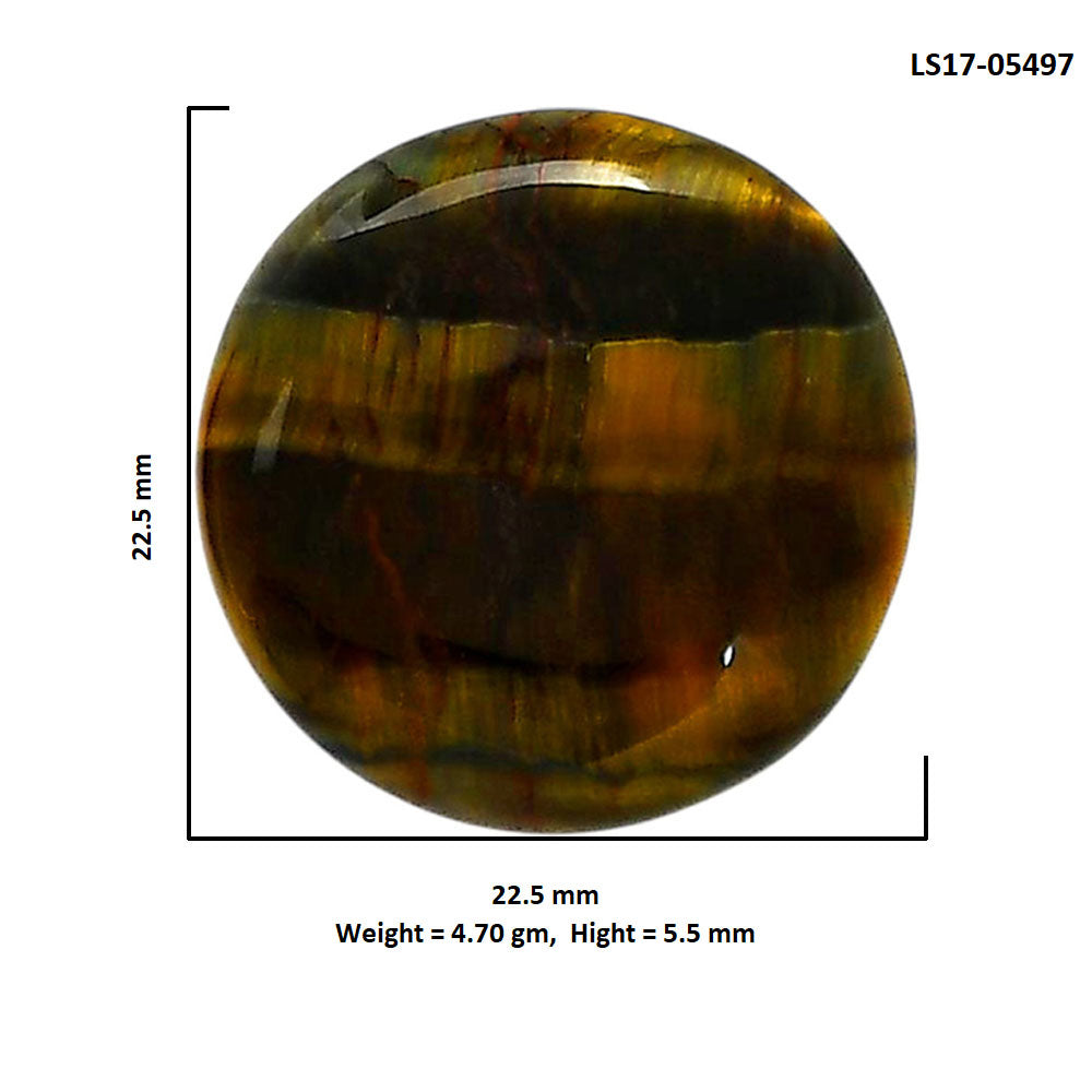 Blue Tiger Eye 22.5x22.5x5.5 mm Round Shape Polished Gemstone LS17-05497