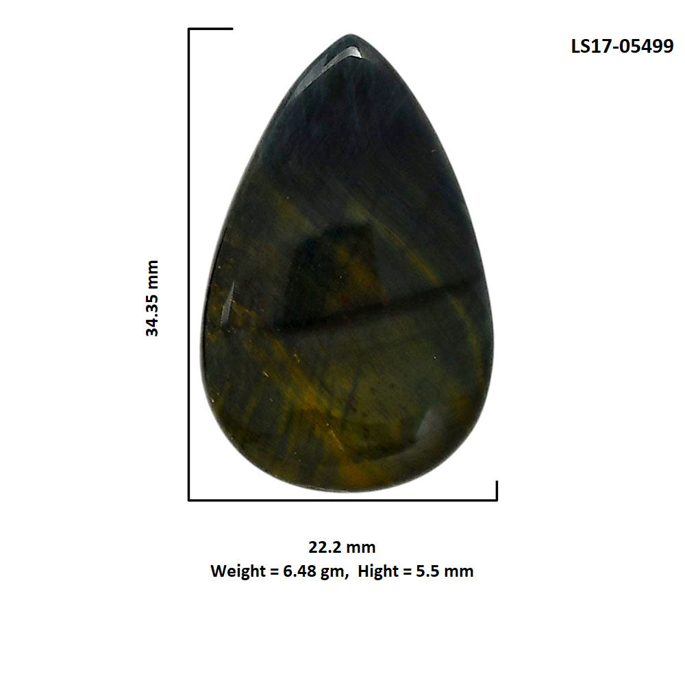 Blue Tiger Eye 22.2x34.35x5.5 mm Pear Shape Polished Gemstone LS17-05499