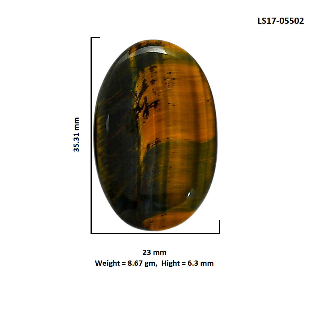 Blue Tiger Eye 23x35.31x6.3 mm Oval Shape Polished Gemstone LS17-05502