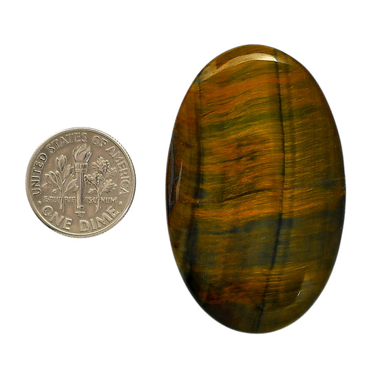 Blue Tiger Eye 29.1x46.6x5.5 mm Oval Shape Polished Gemstone LS17-05504