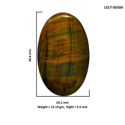 Blue Tiger Eye 29.1x46.6x5.5 mm Oval Shape Polished Gemstone LS17-05504