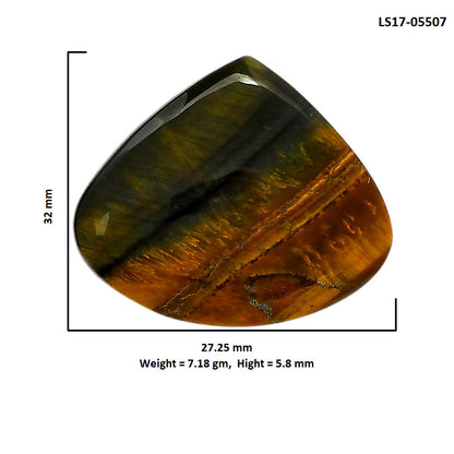 Blue Tiger Eye 27.25x32x5.8 mm Heart Shape Polished Gemstone LS17-05507