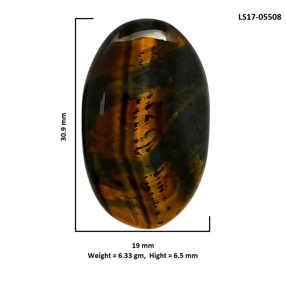 Blue Tiger Eye 19x30.9x6.5 mm Oval Shape Polished Gemstone LS17-05508