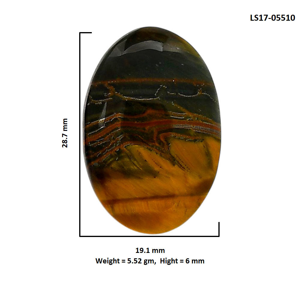 Blue Tiger Eye 19.1x28.7x6 mm Oval Shape Polished Gemstone LS17-05510