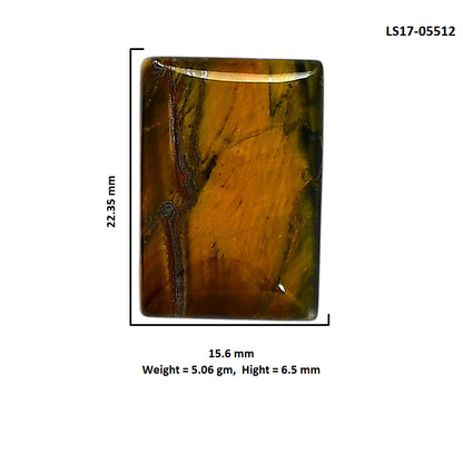 Blue Tiger Eye 15.6x22.35x6.5 mm Baguette Shape Polished Gemstone LS17-05512
