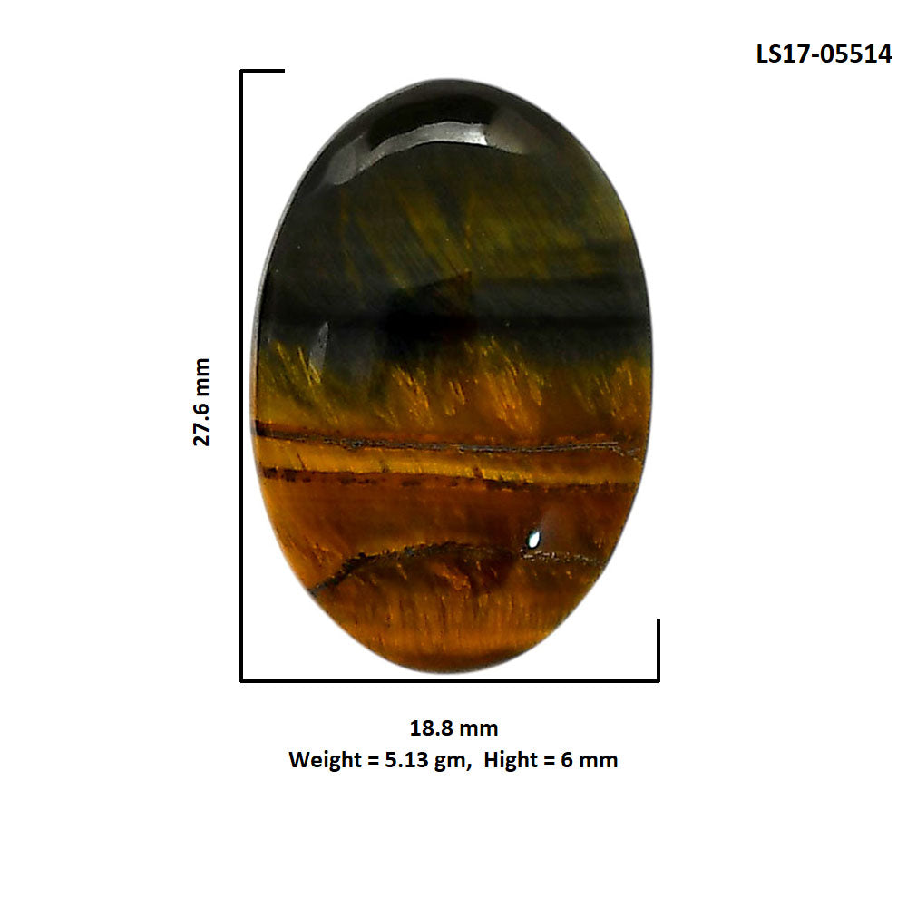 Blue Tiger Eye 18.8x27.6x6 mm Oval Shape Polished Gemstone LS17-05514