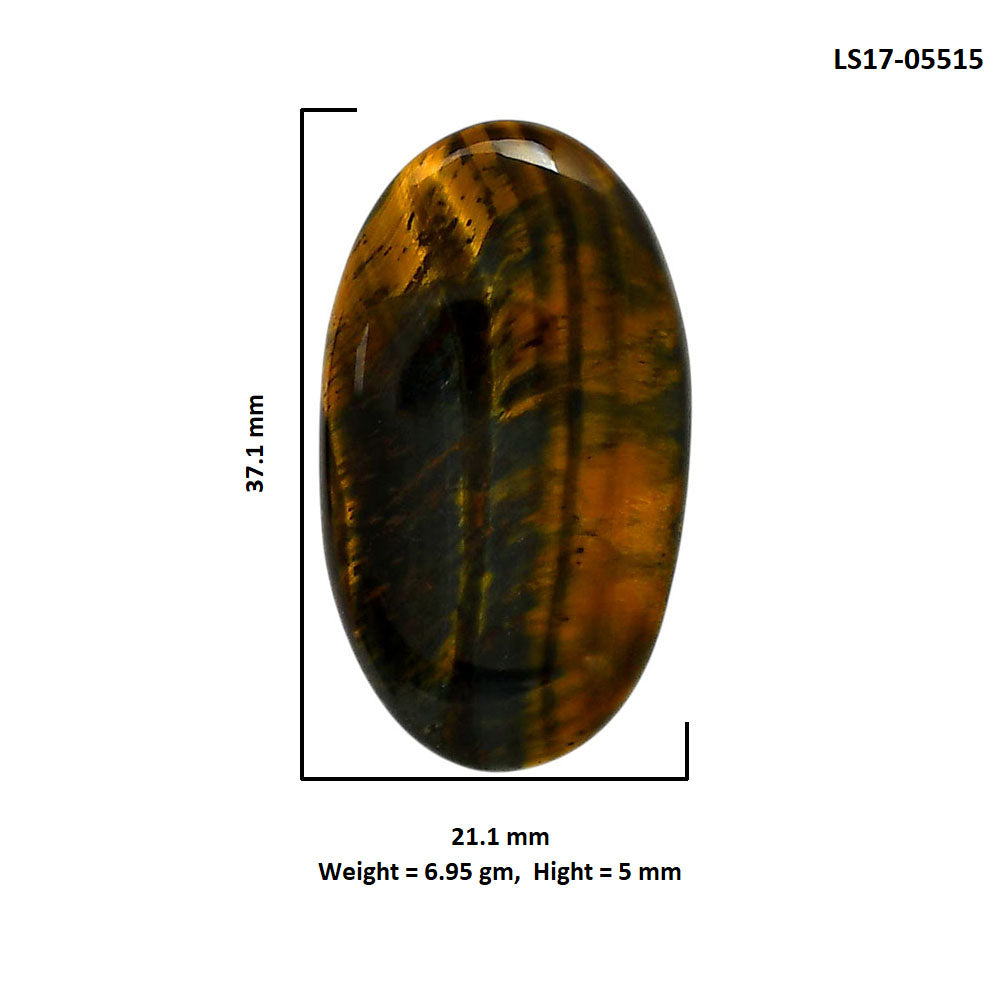 Blue Tiger Eye 21.1x37.1x5 mm Oval Shape Polished Gemstone LS17-05515
