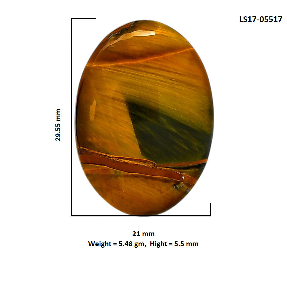 Blue Tiger Eye 21x29.55x5.5 mm Oval Shape Polished Gemstone LS17-05517