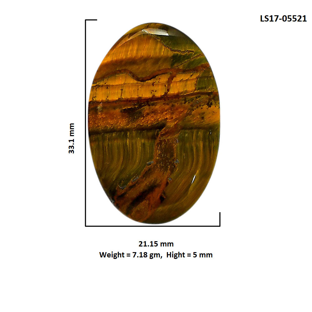 Blue Tiger Eye 21.15x33.1x5 mm Oval Shape Polished Gemstone LS17-05521
