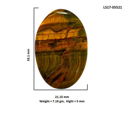 Blue Tiger Eye 21.15x33.1x5 mm Oval Shape Polished Gemstone LS17-05521