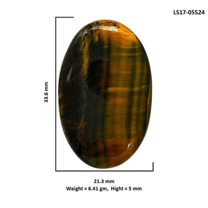 Blue Tiger Eye 21.3x33.6x5 mm Oval Shape Polished Gemstone LS17-05524