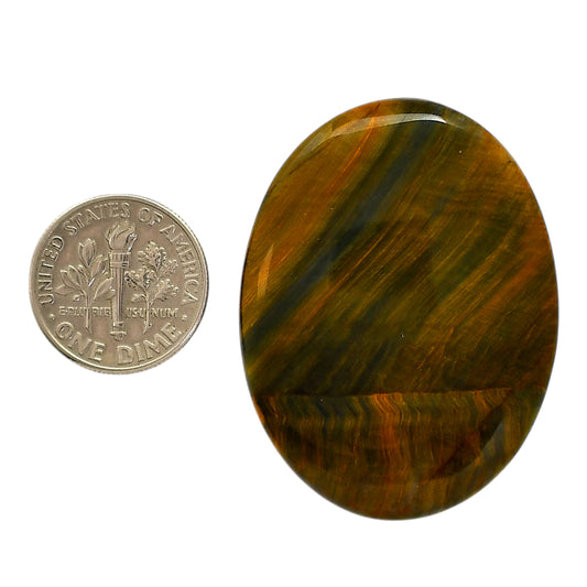 Blue Tiger Eye 31.5x41.6x6 mm Oval Shape Polished Gemstone LS17-05526
